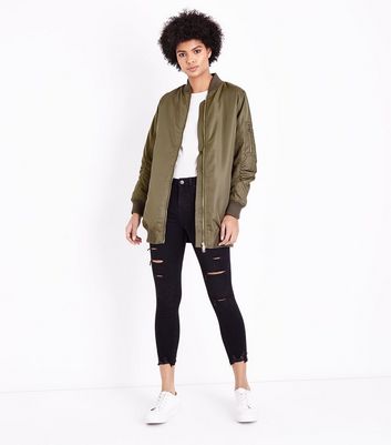 new look khaki bomber jacket