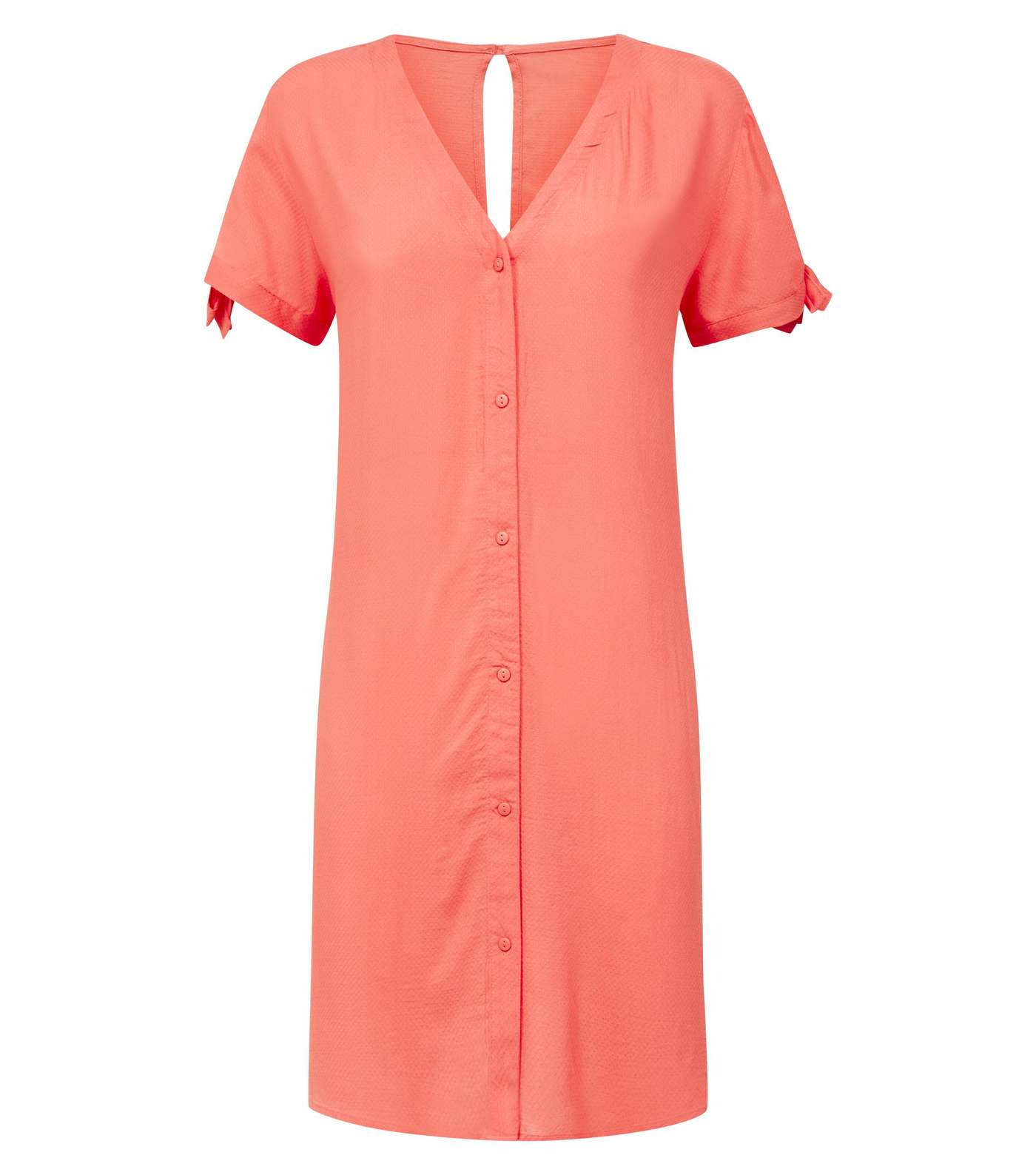 JDY Bright Pink Button Front Dress Image 4