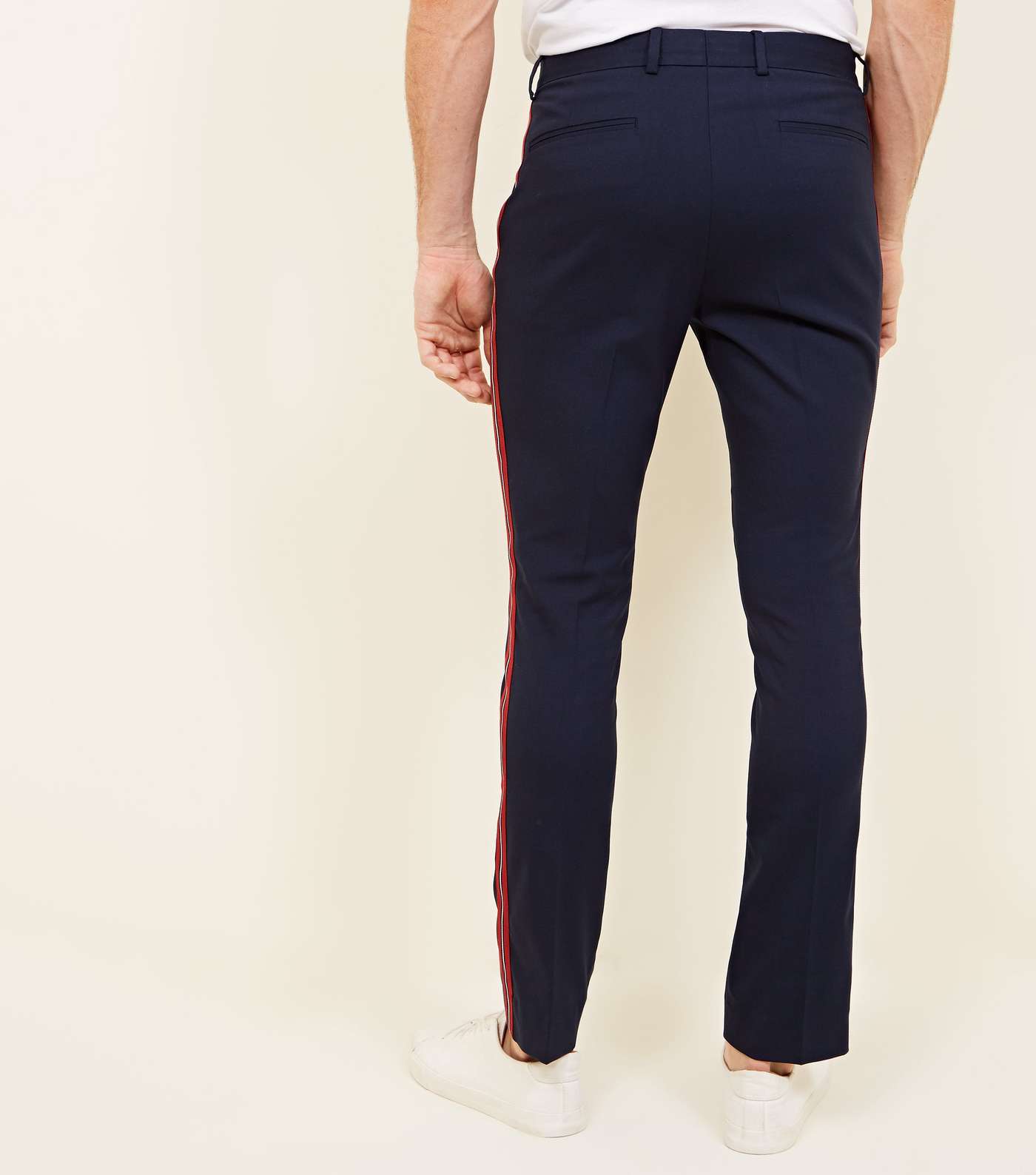 Navy Side Stripe Trousers Image 3