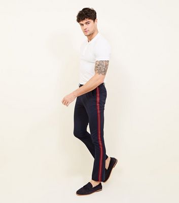 Pia Ponte Side Stripe Trouser - Navy | Side stripe trousers, Shimmer  cardigan, Chic cardigan