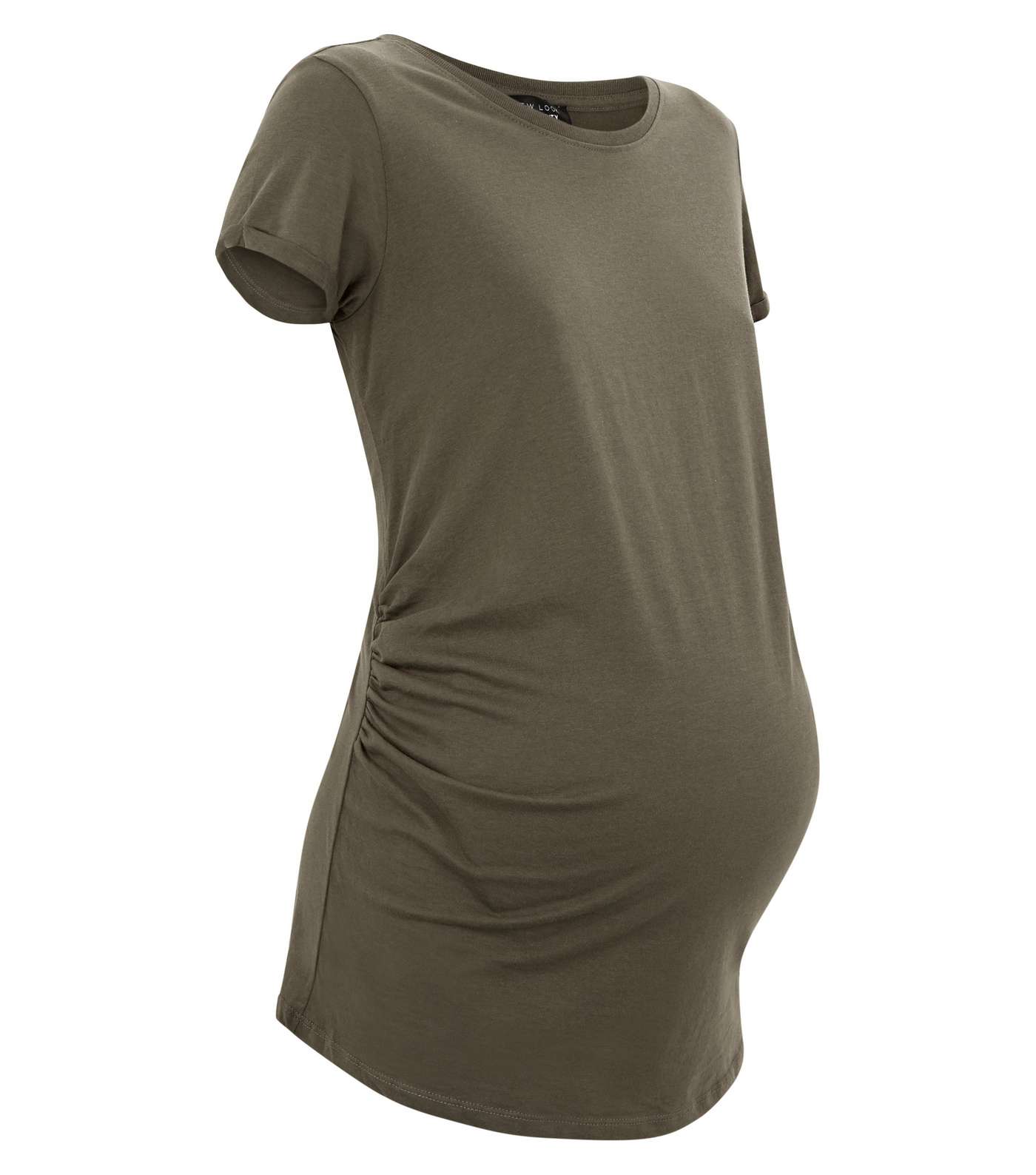 Maternity Khaki Short Sleeve T-Shirt Image 4