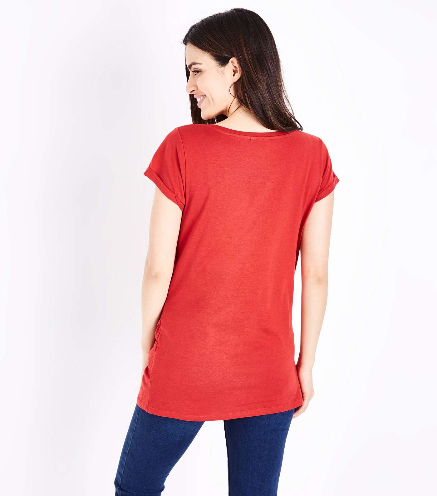 Maternity Red Short Sleeve T-Shirt Image 3