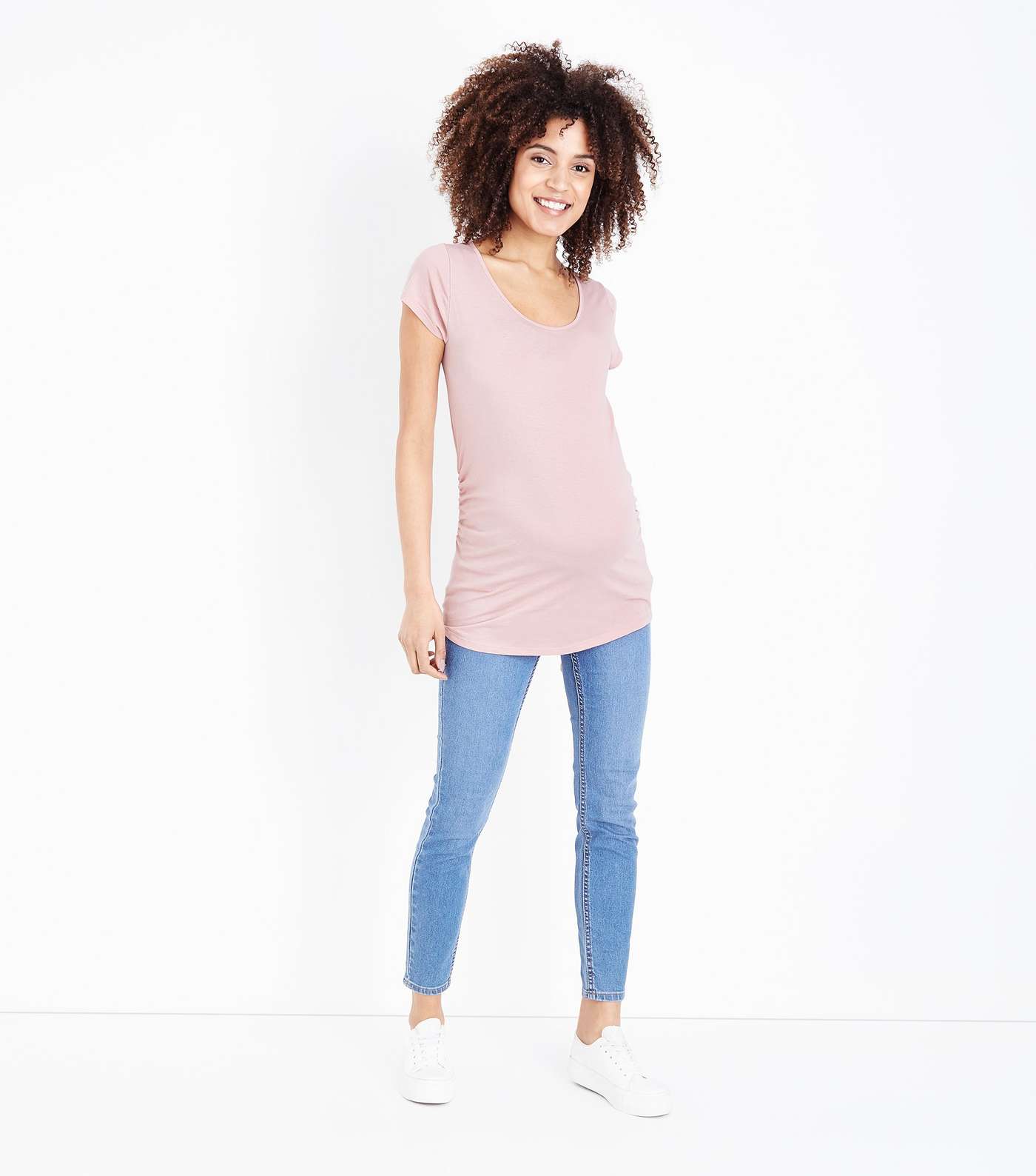 Maternity Mid Pink Short Sleeve T-Shirt Image 2