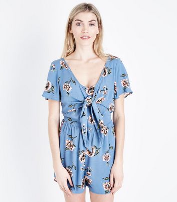 new look blue playsuit