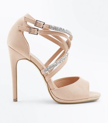 open toe nude heel