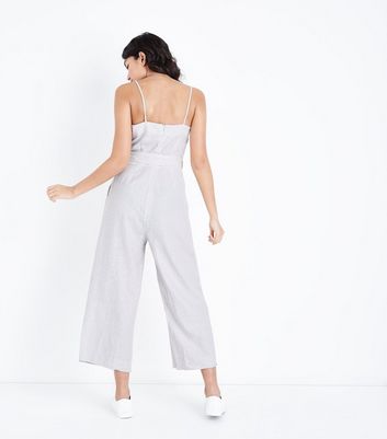 white square neck jumpsuit