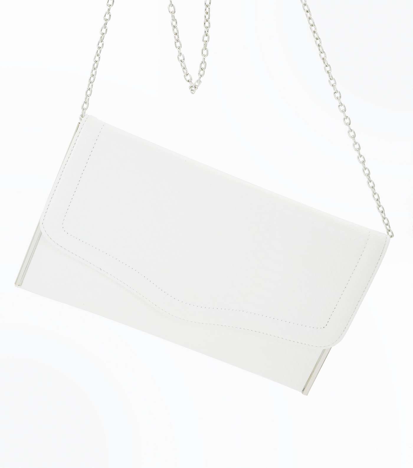 White Faux Snakeskin  Clutch Bag Image 3
