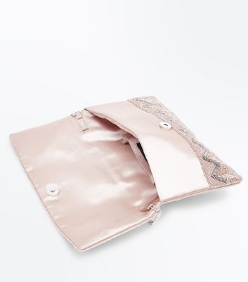 rose gold clutch bag new look