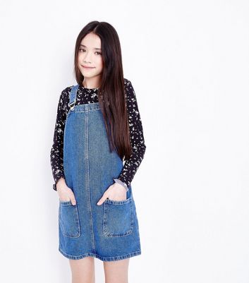 girls denim pinafore