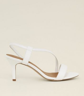 white mid heel sandal