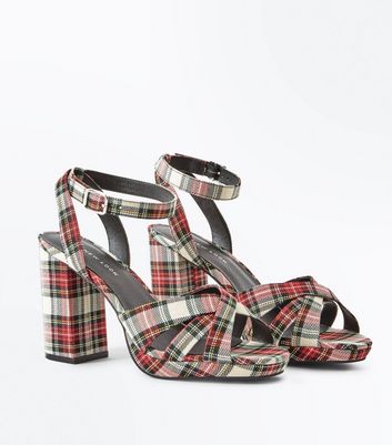 Red hot sale tartan heels