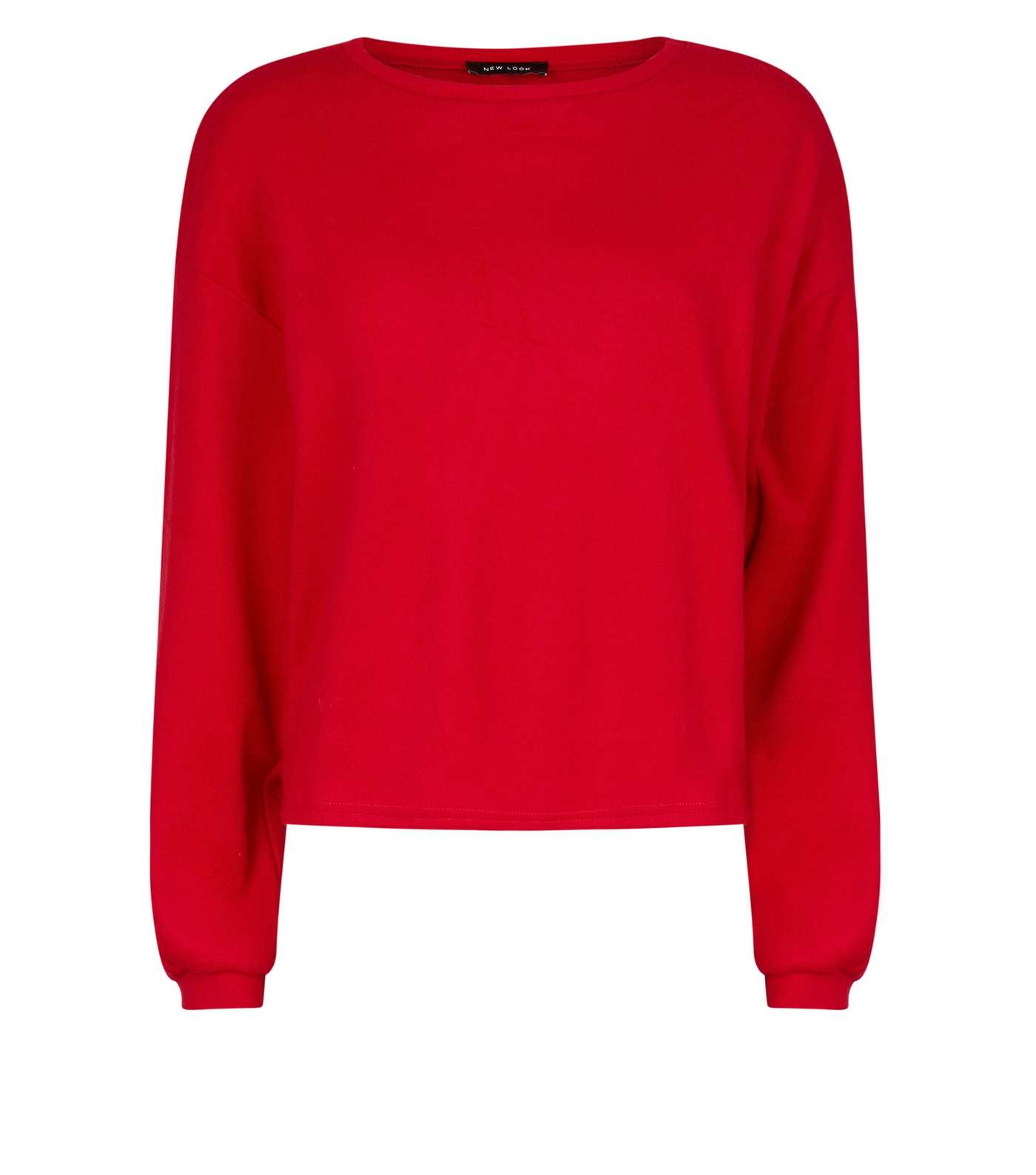 Red Fine Knit Balloon Sleeve Jumper Image 4