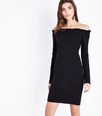 new look black bardot dress