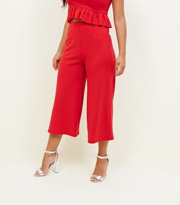 Petite Red High Waist Culottes | New Look