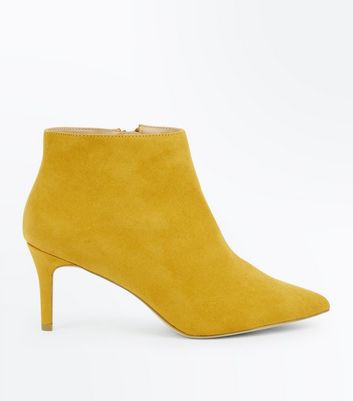 mustard ankle booties
