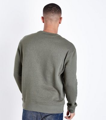Olive Crew Neck Sweatshirt New Look