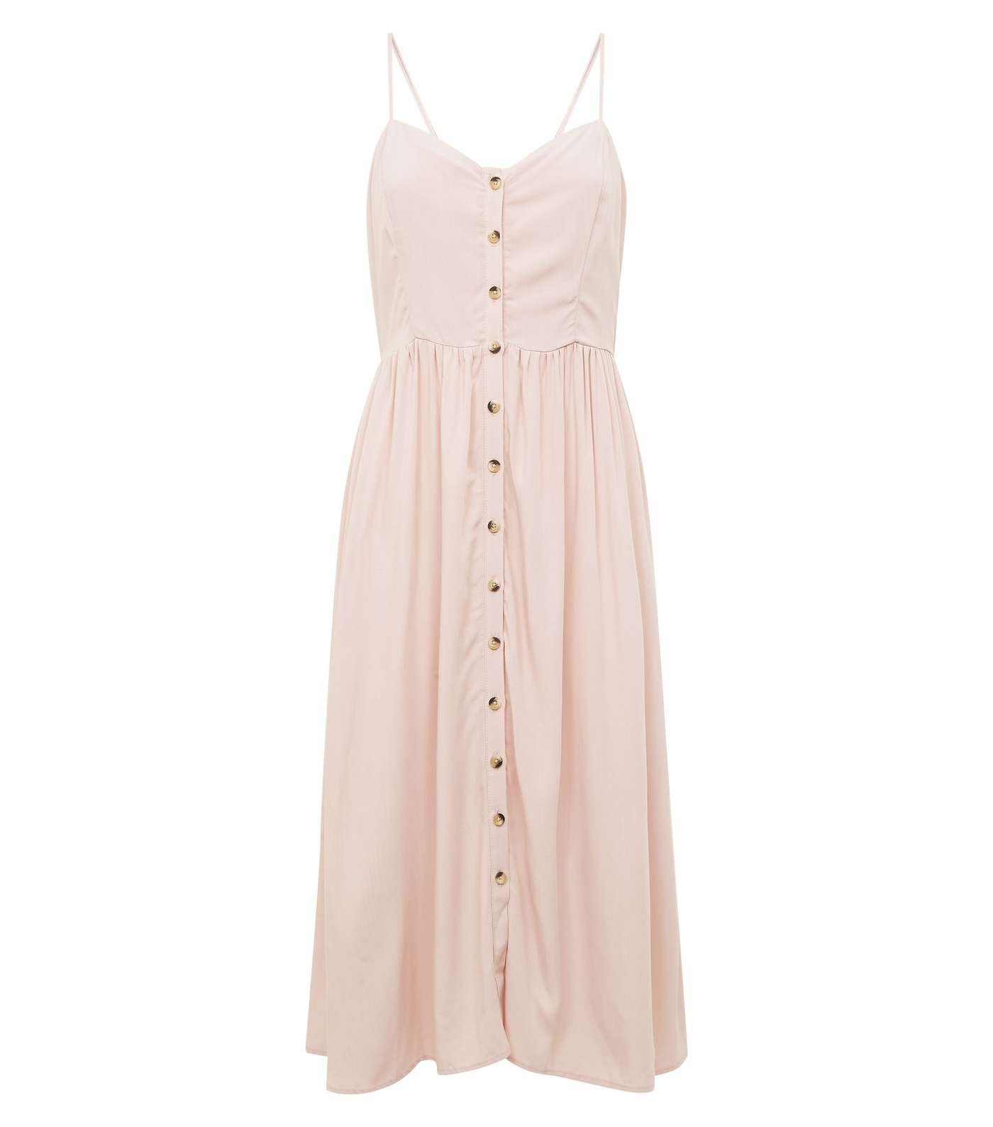 Pink Button Front Midi Dress Image 4