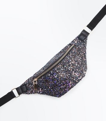 black sparkly bum bag