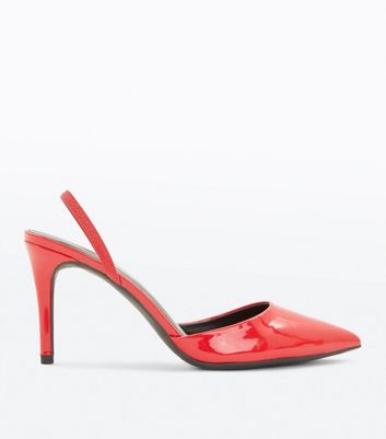 red patent slingbacks