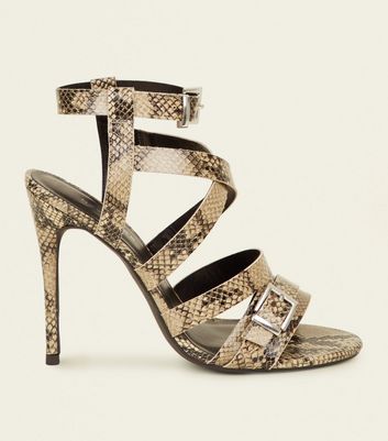 snakeskin heels new look