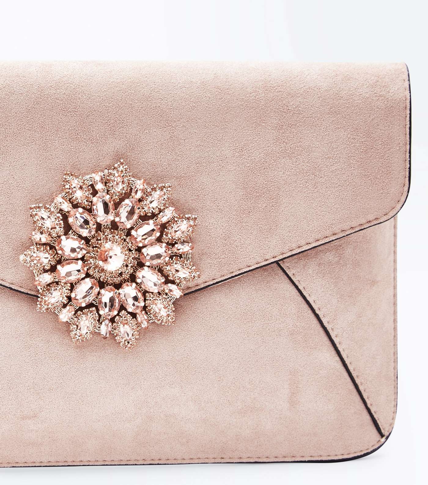 Pale Pink Brooch Front Clutch Bag Image 3