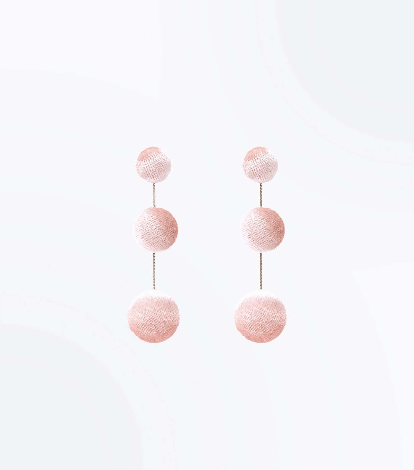 Pink Velvet Orb Drop Earrings