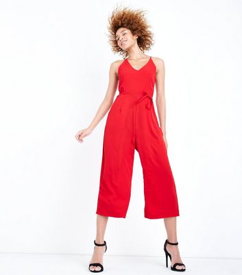 red culotte jumpsuits