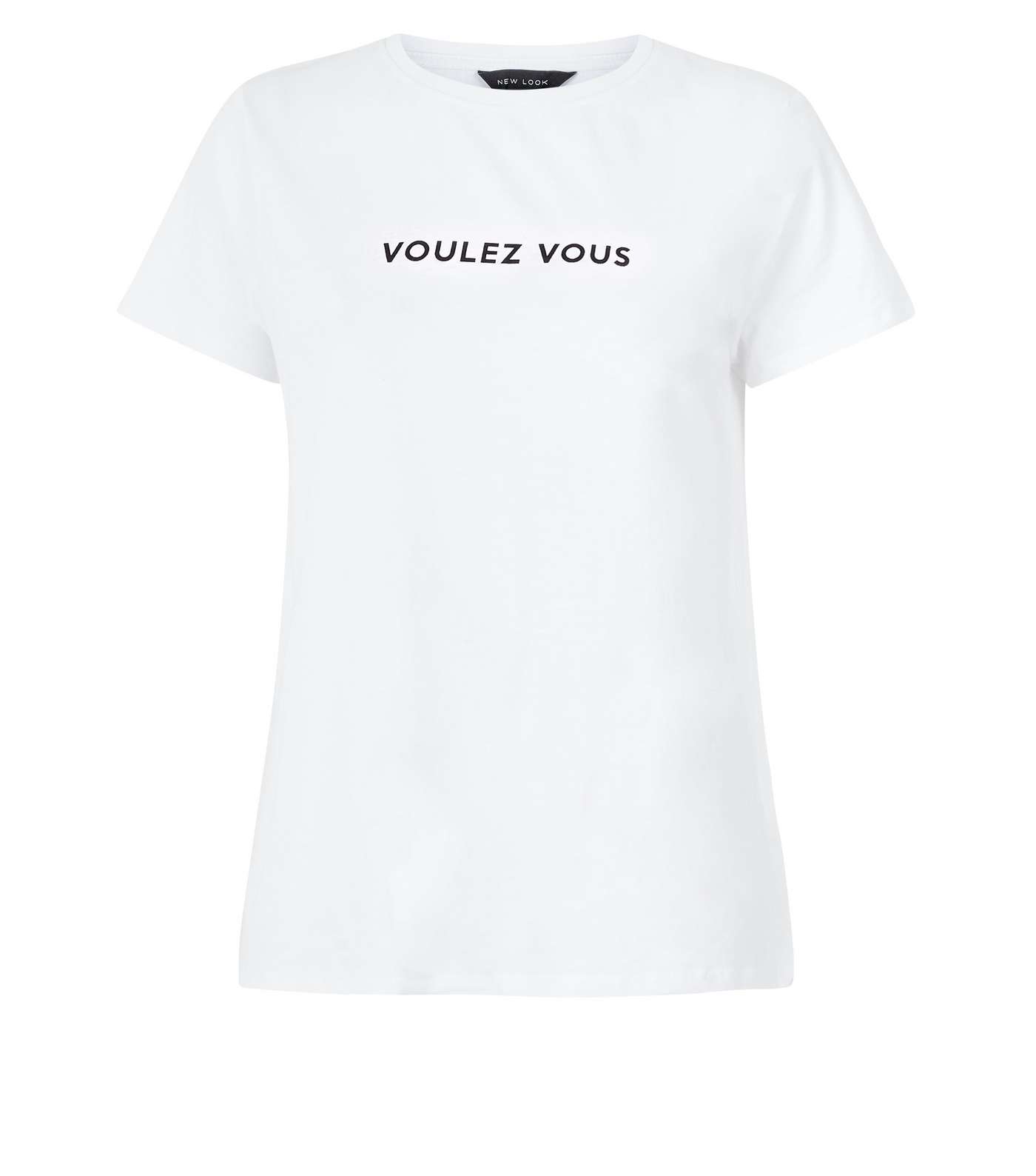 White Voulez Vouz Print T-Shirt Image 4