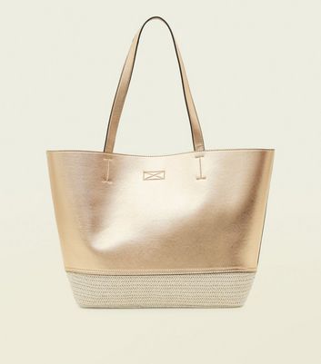 rose gold shopper bag