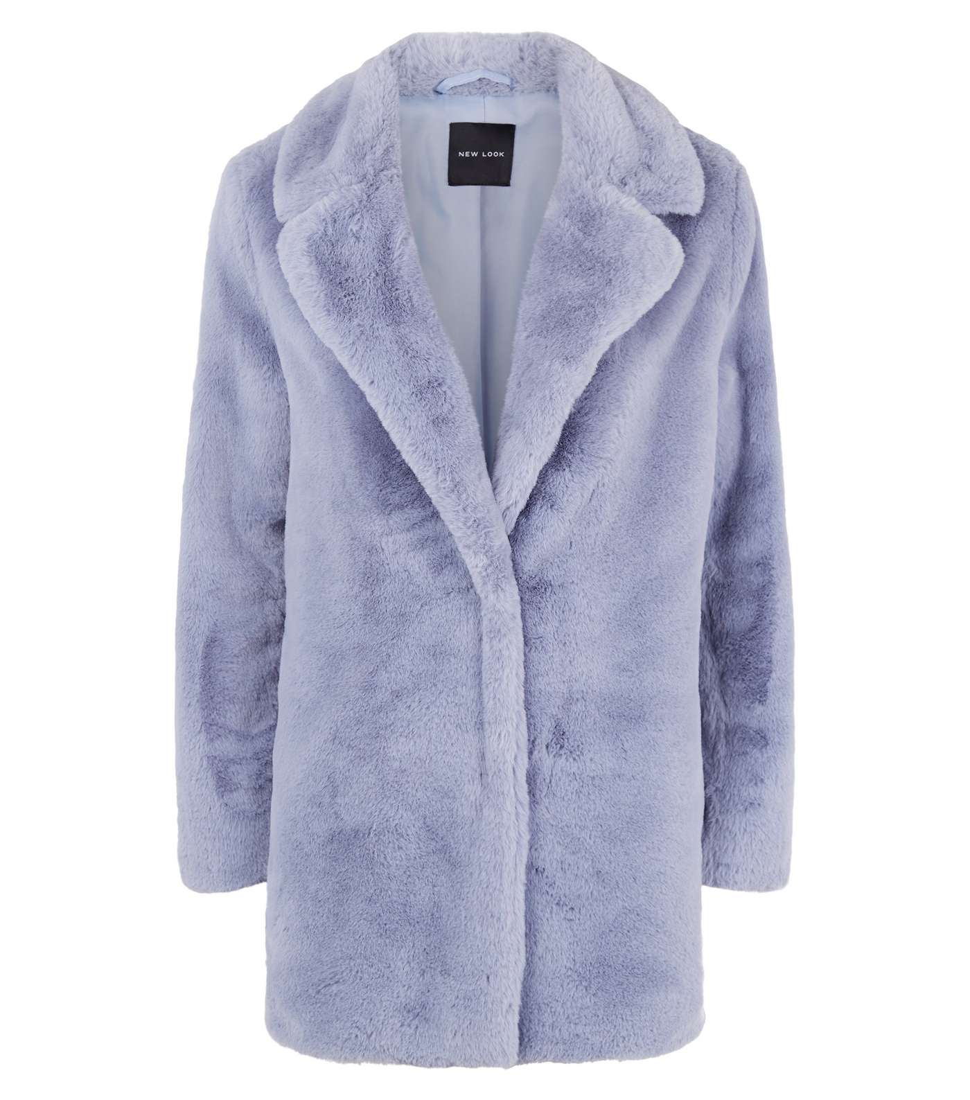 Pale Blue Faux Fur Longline Coat Image 4