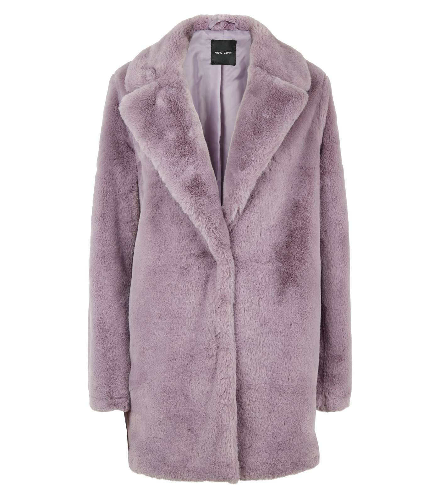 Lilac Faux Fur Longline Coat  Image 4