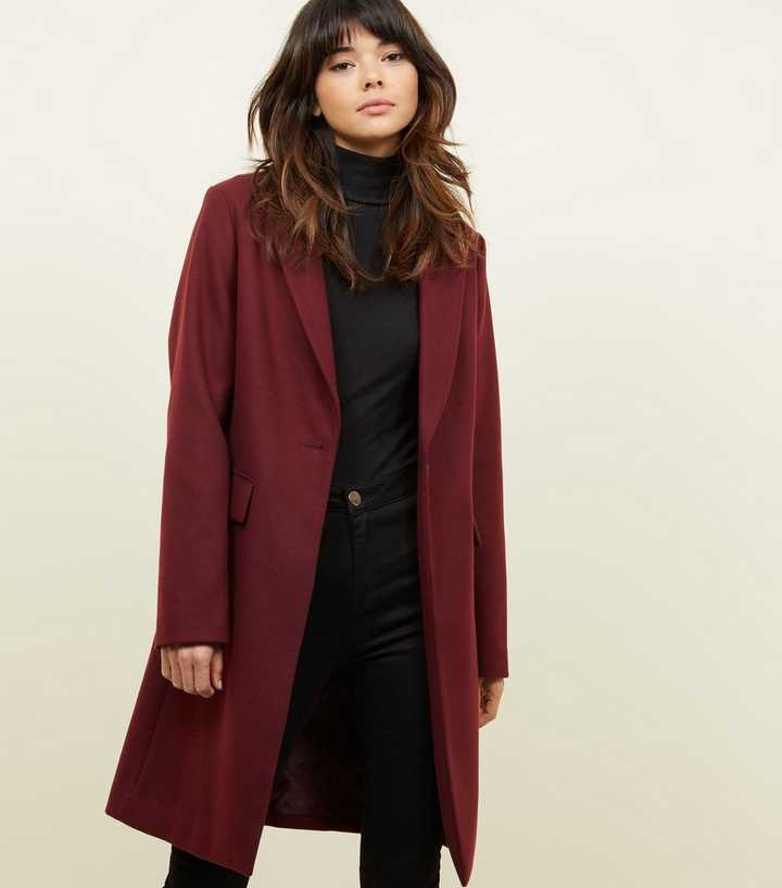 Burgundy Single Breasted Formal Coat 