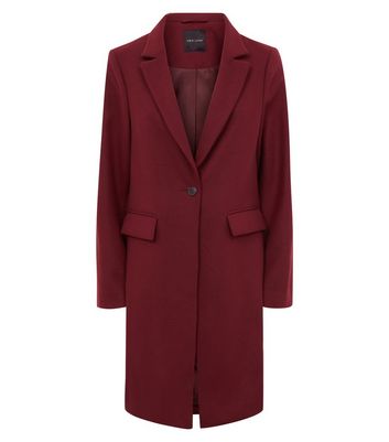 Burgundy single shop breasted formal coat