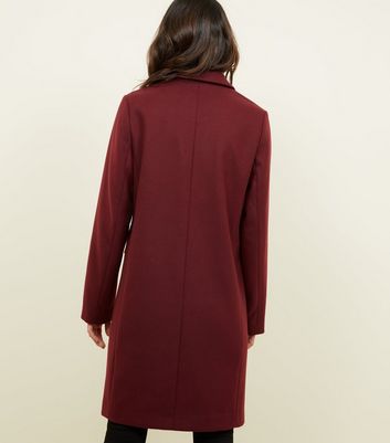 New look burgundy on sale coat