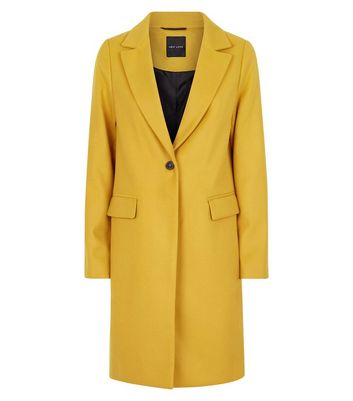 Mustard Single Breasted Formal Coat New Look