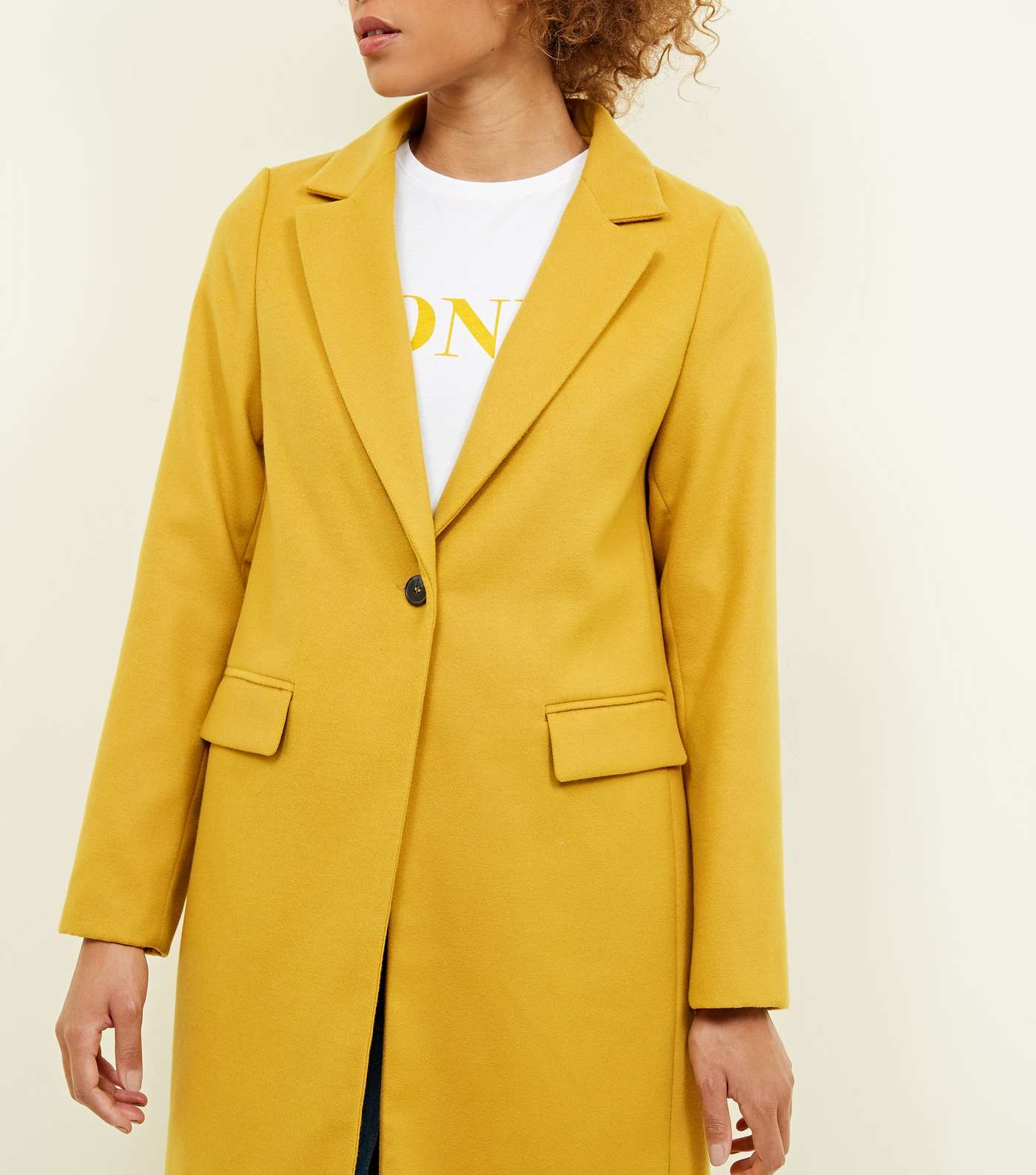 Mustard Single Breasted Formal Coat  Image 6