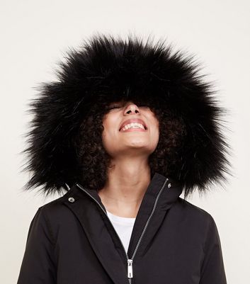 new look faux fur hood parka