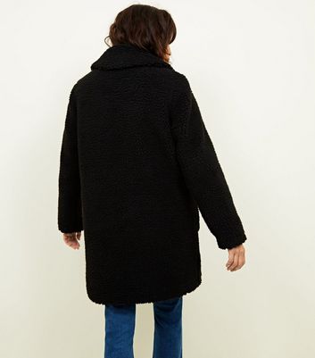 Black quilted on sale lining teddy coat