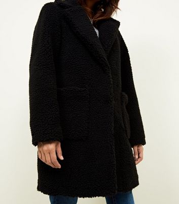 Black quilted 2025 lining teddy coat