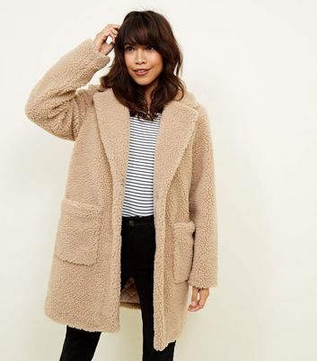 Cream teddy 2025 coat new look