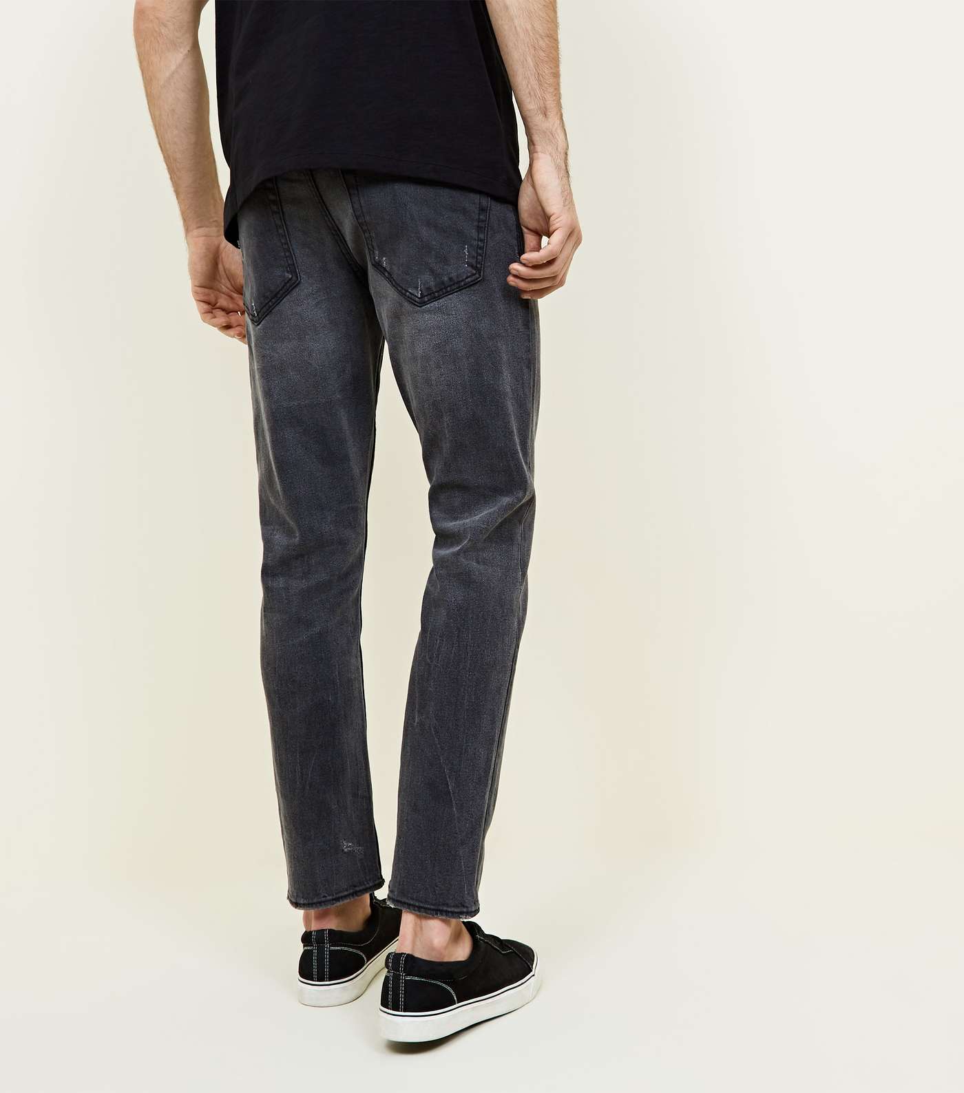 Dark Grey Slim Cropped Jeans Image 3
