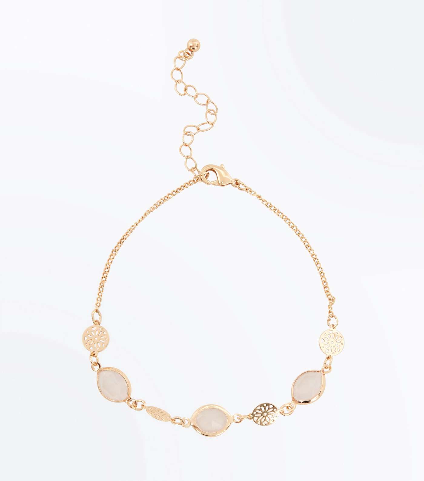 Gold Beaded Opal Anklet