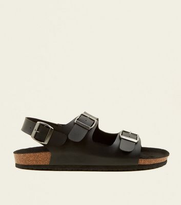 Double Buckle Strap Footbed Sandals 