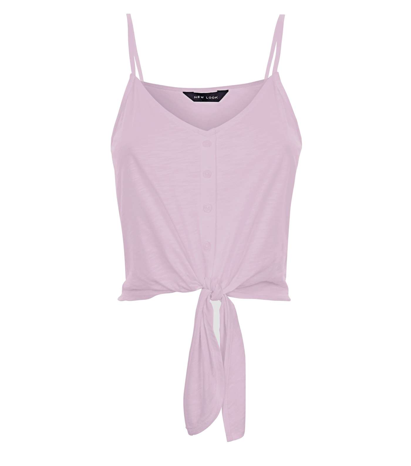 Pink Button Tie Front Cami Top Image 4