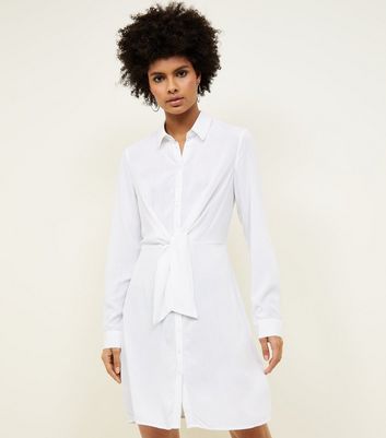 new look white poplin dress