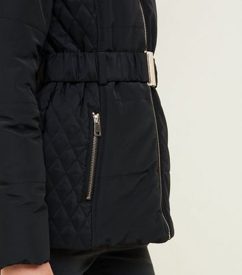 girls black belted coat