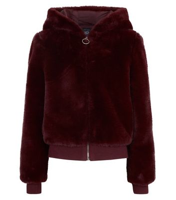New look faux fur hooded bomber jacket outlet