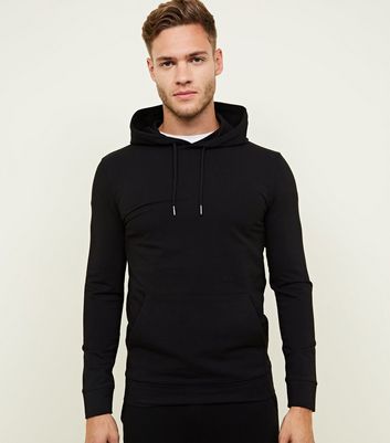 muscle fit hoodie black