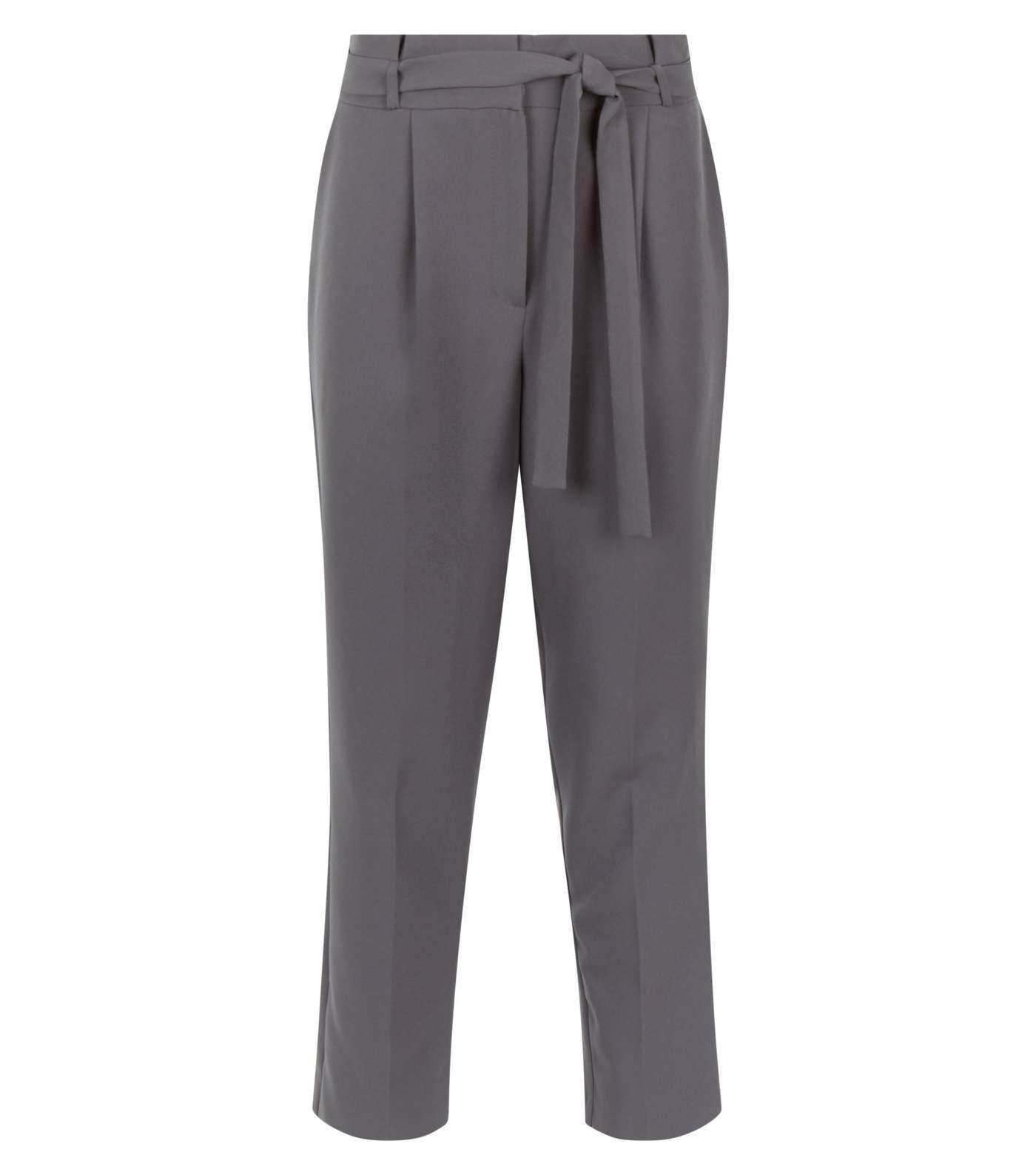 Grey Paperbag Waist Tapered Trousers Image 4
