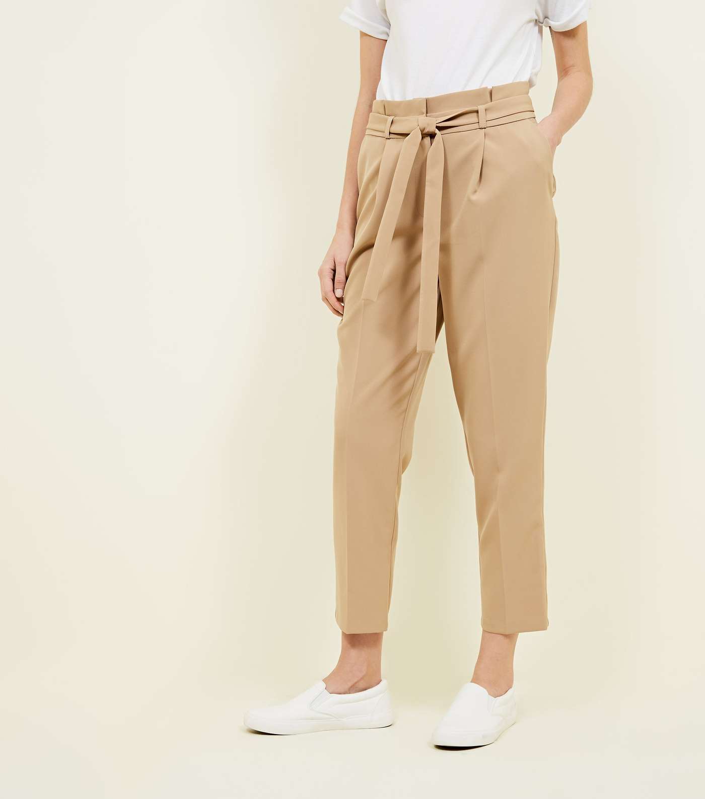Camel Paperbag Tapered Trousers Image 2